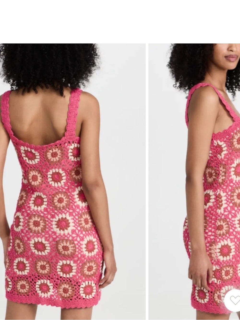 Minkpink Pink Crochet Granny Square Mini Dress Size Small Boh